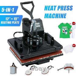 Heat Press Machine Swing Away T-Shirt Mug Hat 12x15 Digital Transfer 5 in 1