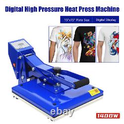 High Pressure Heat Press Machine Digital T-Shirt Clamshell Sublimation 15X15
