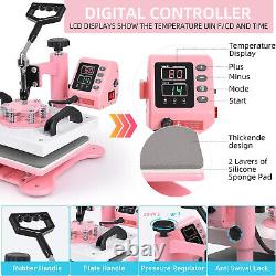 High Pressure Heat Press Machine for T-Shirt(Pink)12 x 10 Heat Press Machine
