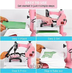 High Pressure Heat Press Machine for T-Shirt(Pink)12 x 10 Heat Press Machine