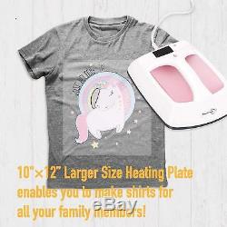Home Press Digital Portable Heat Press Machine Pink for T Shirts Heat Transfer