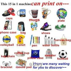 NEW 15 In 1 Combo Multi Functional T shirt Print Sublimation Heat Press Machine