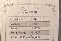 Power Press HPM-1515 15 x 15 T Shirt Heat Press Machine