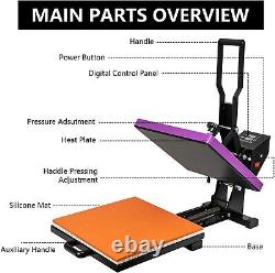 Purple Digital Heat Press Transfer T-Shirt Sublimation Press Machine DIY 15 x 15