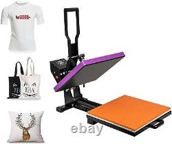 Purple Digital Heat Press Transfer T-Shirt Sublimation Press Machine DIY 15 x 15