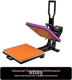 Purple Digital Heat Press Transfer T-Shirt Sublimation Press Machine DIY 15 x 15