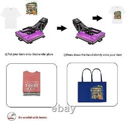 Purple Digital Heat Press Transfer T-Shirt Sublimation Press Machine DIY 15 x 15