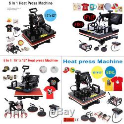 Ridgeyard 5In1/8 In1 15x12 /15x15 Digital Transfer T-Shirt Heat Press Machine