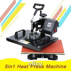 Ridgeyard 5 In 1 Digital Heat Press Machine Sublimation T-Shirt/Mug/Hat Printer