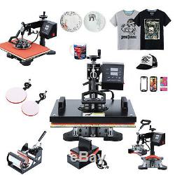 Ridgeyard 5 in 1 15x12 Heat Press Machine Transfer Mug T-shirt Hat Plate Cap