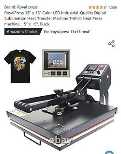Royal Press 15x15 Digital Heat Press Transfer T-Shirt Sublimation Press Machine