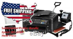 SUBLIMATION BUNDLE WITH PRINTER, 5-IN-1 HEAT PRESS & T-SHIRT, Mugs Making