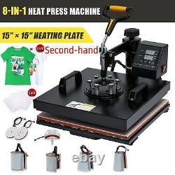 Secondhand 360 Swing-Away Press 8in1 T Shirt Heat Press Machine w 15x15 Heat Pad