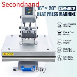 Secondhand Heat Press Machine Auto Open Clamshell 16x20 Slide Out Base T Shirt