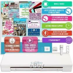 Silhouette Cameo 3 Bluetooth Heat Press T-Shirt Bundle with Pink Heat Press & More