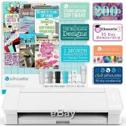 Silhouette White Cameo 4 Heat Press T-Shirt Bundle with Pink Heat Press, HTV