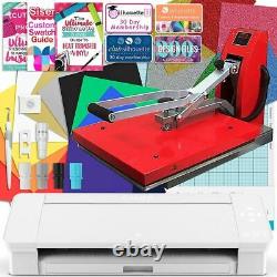 Silhouette White Cameo 4 Heat Press T-Shirt Business Bundle with Heat Press, HTV
