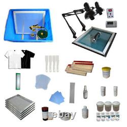 TECHTONGDA 4 Color Screen Printing Kit T-shirt Silk Printing Press Machine New