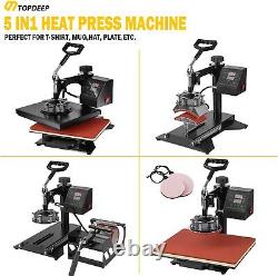 T-Shirt /Mug/Plate Hat 5 in 1 Heat Press Machine Digital Transfer Sublimation