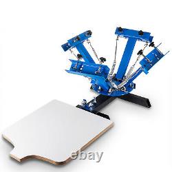 T-shirt 4 Color Screen Printing Press Machine Silk Screening Pressing 1 Station