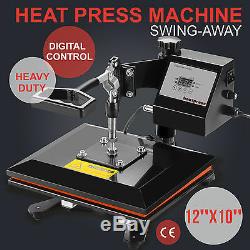 Teflon 12x10 Clamshell Heat Press Transfer Digital Sublimation Machine T-shirt