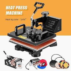 Teflon 12x15 Heat Press Machine 5 in 1 T-Shirts Combo Kit Sublimation Swing