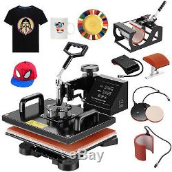 Teflon 12x15 Heat Press Machine 5 in 1 T-Shirts Combo Kit Sublimation Swing