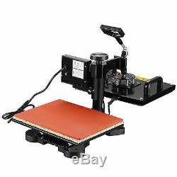 Teflon 12x15 Heat Press Machine 5 in 1 T-Shirts Combo Kit Sublimation Swing