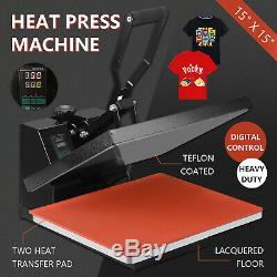 Teflon 15 x 15 Digital Heat Press Coated Clamshell T-shirt Transfer Machine