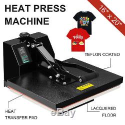 Teflon 16x20 Digital Clamshell Heat Press Transfer T-shirt Sublimation Machine