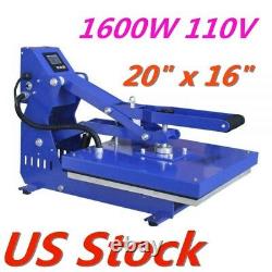 USA 110V 16 x 20 Auto Open T-Shirt Heat Press Machine Horizontal Clamshell