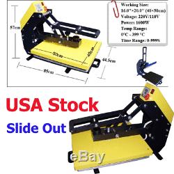 USA! 16x20 110V Auto Open T-shirt TRANSFER Heat Press Machine +Slide Out