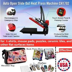 USA Clamshell Auto Open 16x20in T-shirt Heat Press Machine Vertical Version