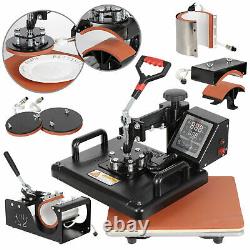 USED 6 in 1 Heat Press Machine For T-Shirts 12x15 Combo Kit Sublimation Swing