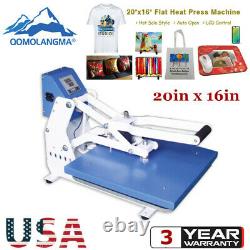 US 16x20 Clamshell T-shirt Auto Open Heat Press Machine Horizontal Version CE