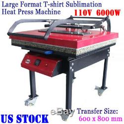 US Large Format T-shirt Sublimation Heat Press Machine 23.6 x 31.4 110V 6000W