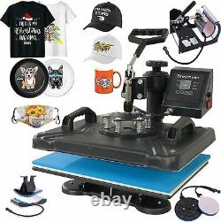 Upgraded 5-in-1 Heat Press Transfer Machine Combo T-Shirts Printing Sublimation