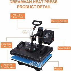 Upgraded 8 in 1 Heat Press Transfer Machine Combo T-Shirt Printing Sublimation