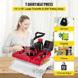 VEVOR 15x12 Heat Press T-Shirts Clamshell Sublimation Transfer Machine DIY