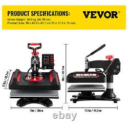 VEVOR 5in1 Heat Press 12x15 T-shirt/Mug/Plate/Hat Transfer Sublimation Machine