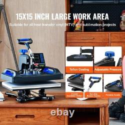 VEVOR Digital Heat Press 15x15 T-shirt Sublimation Transfer Machine Swing Away