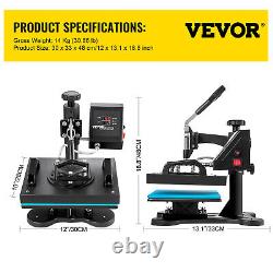 VEVOR Heat Press Machine 12x10in Dual Digital Sublimation Transfer DIY T-shirts
