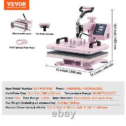 VEVOR Heat Press Machine 12x15 inch with 30oz Tumbler Press T-Shirts Pink