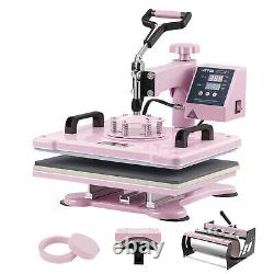 VEVOR Heat Press Machine 12x15 inch with 30oz Tumbler Press T-Shirts Pink
