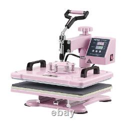 VEVOR Heat Press Machine 12x15 inch with 30oz Tumbler Press T-Shirts Pink