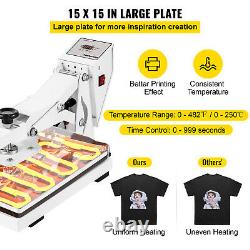 VEVOR Heat Press Machine 15 x 15 in Sublimation PrinterTransfer for DIY T-shirt