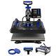 Vevor Heat Press Machine 15x15 In With 30oz Tumbler Press T-shirts Black+blue