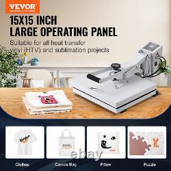 VEVOR Heat Press Machine 15x15inch T-shirt Sublimation Transfer Printer Crafts