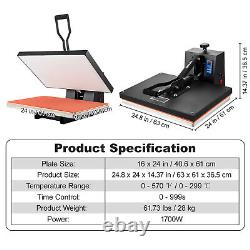 VEVOR Heat Press Machine 16x 24in Sublimation PrinterTransfer for DIY T-shirt