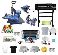 Vinyl Cutter 5in1 Heat Press Printer Vinyl T-shirt Paper Transfer Start-up Kit